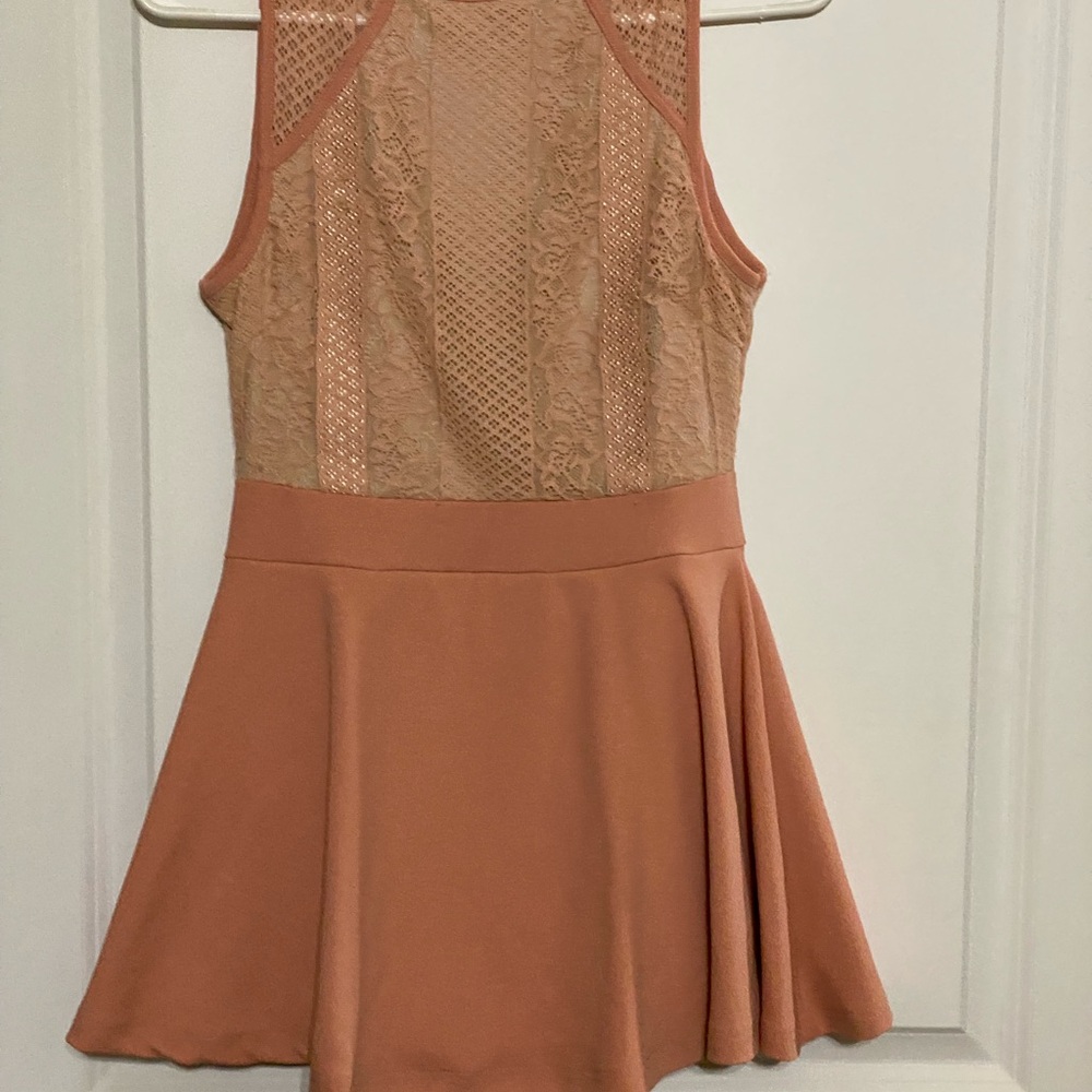 Revamped Peach Lace Casual Kids Dress
